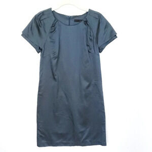 Clione Mini Dress Women Small Navy Blue Short Sleeve Round Neck Shift A-line